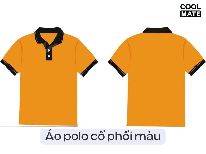 Áo polo phối màu cổ áo và tay áo