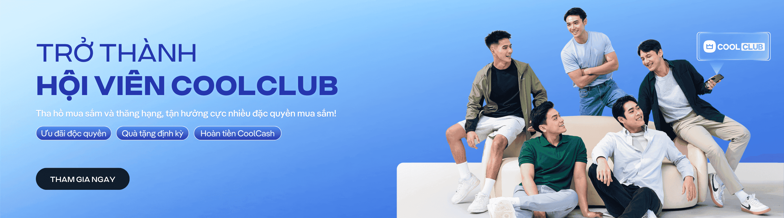 Thông tin ưu đãi khi trở thành thành viên Coolclub tại Website Coolmate.me