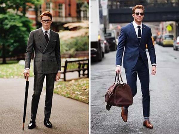 Set đồ lịch lãm với giày Oxford đen và suit
