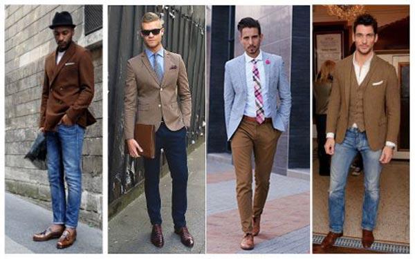 Phối giày Oxford với áo blazer và quần chinos