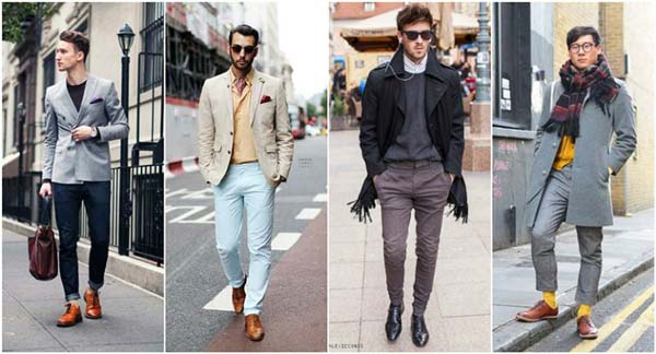 Outfit Smart Casual với giày Oxford nâu và quần chinos