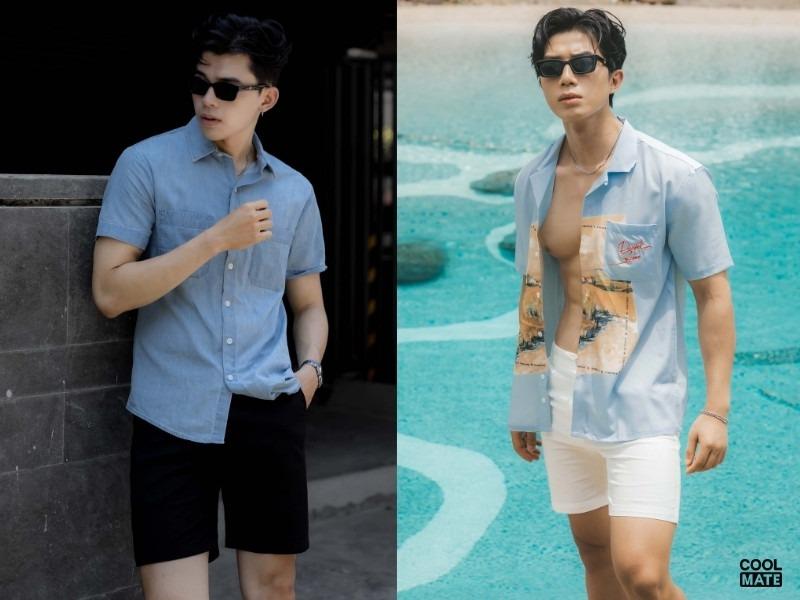 Áo sơ mi ngắn tay và quần short
