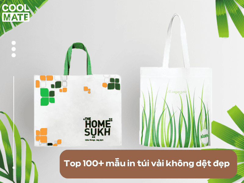 Mẫu túi vải không dệt in họa tiết hoa lá