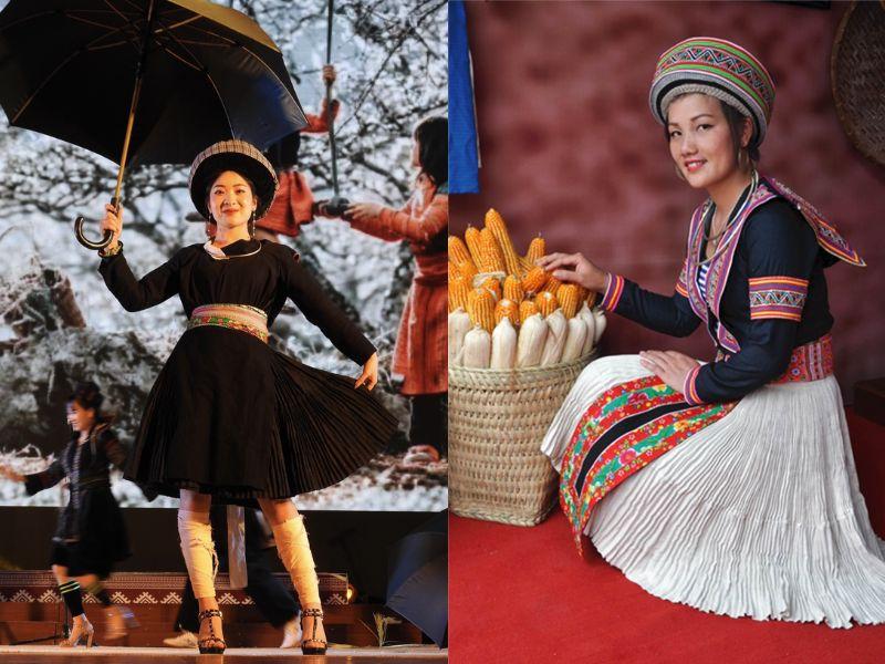 Trang phục phụ nữ Mông Đen: Tông màu đen chủ đạo