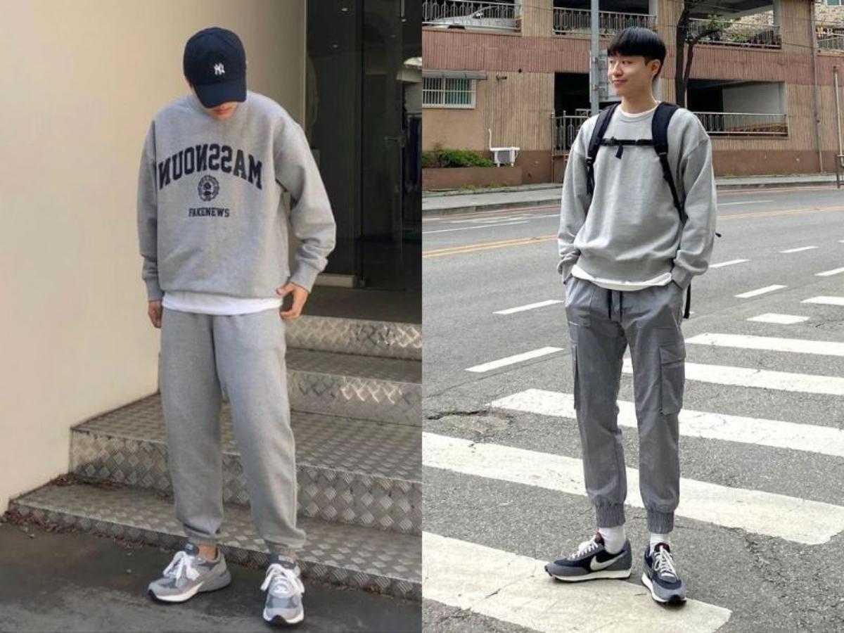 Phối quần jogger cùng với áo sweater