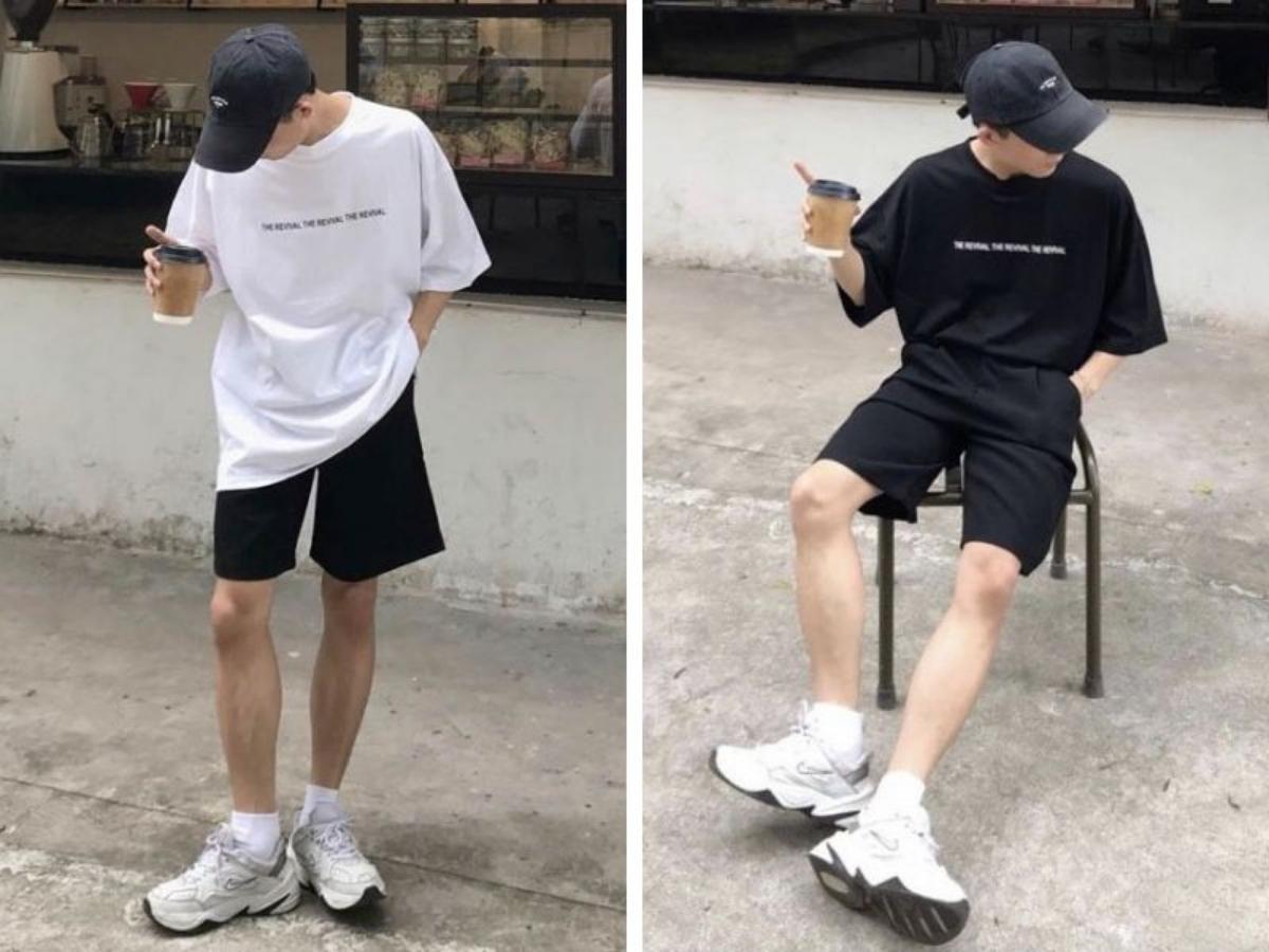 Phối quần short cùng với áo thun