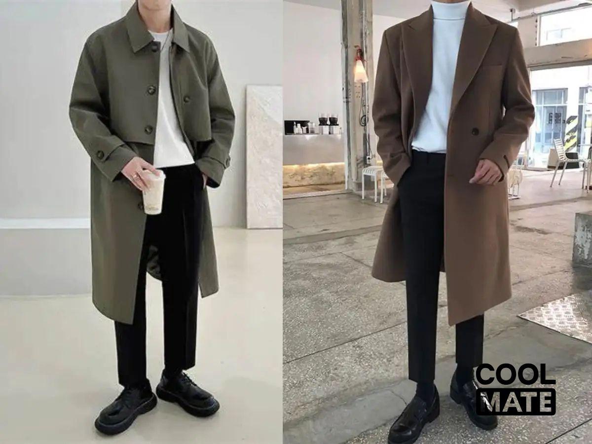 Áo khoác dạ ấm kết hợp với áo phông là phong cách nên áp dụng trong mùa đông
