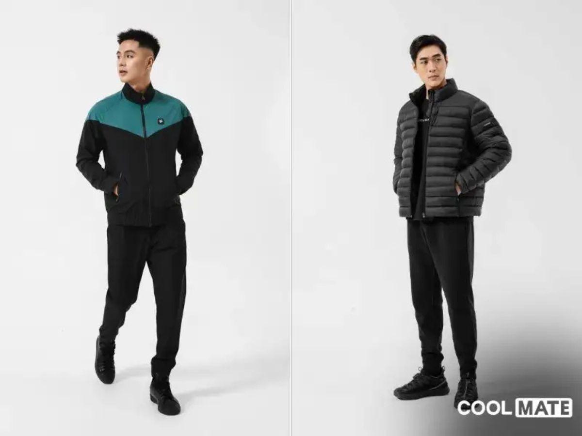 Áo khoác thể thao Coolmate phối với quần track pants