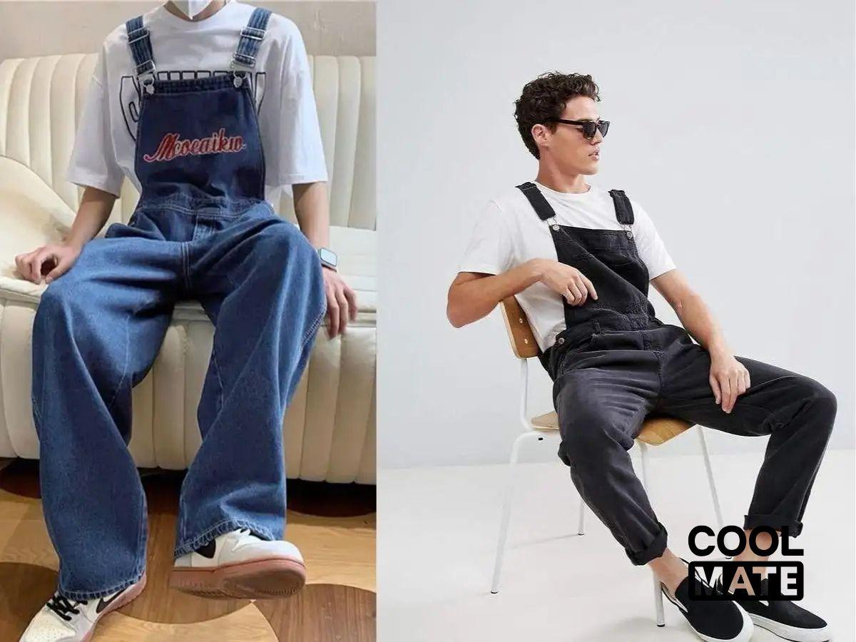 Kết hợp áo phông trơn với quần yếm tạo phong cách thoải mái và chất nghệ.