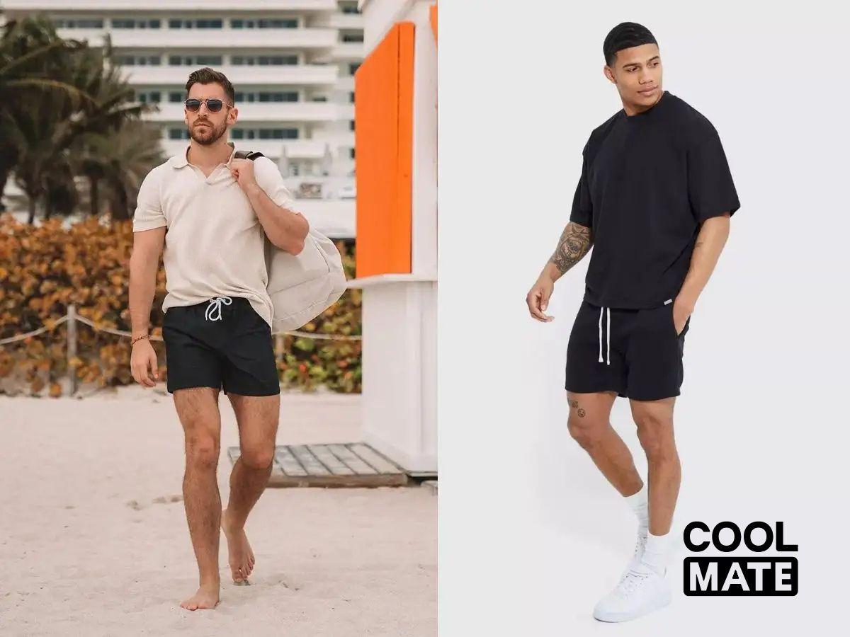 Phong cách thoải mái với áo phông và quần short thun