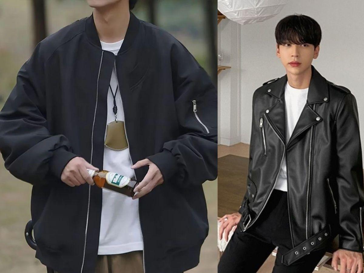 Phong cách layering với áo khoác ngoài và áo thun cổ tròn