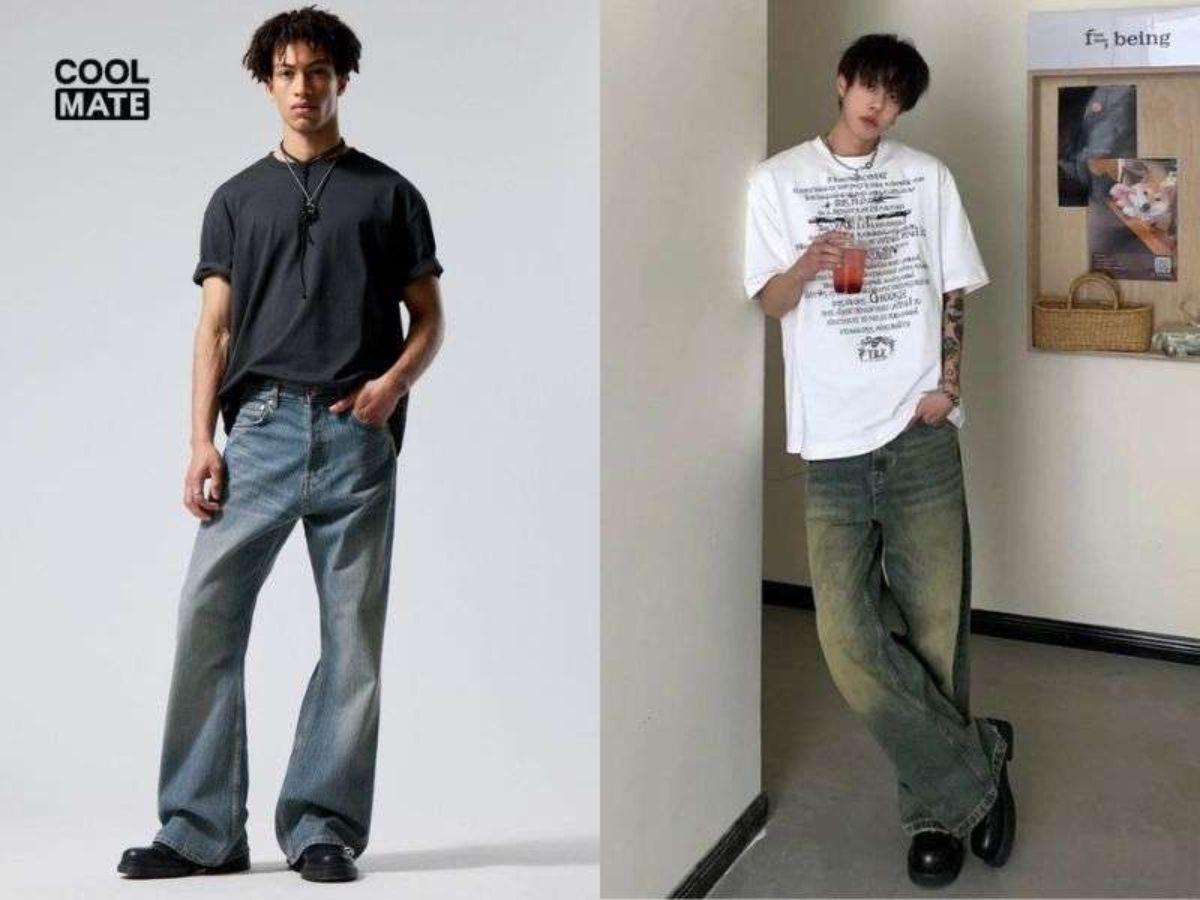 Áo phông rộng với quần Bootcut Jean