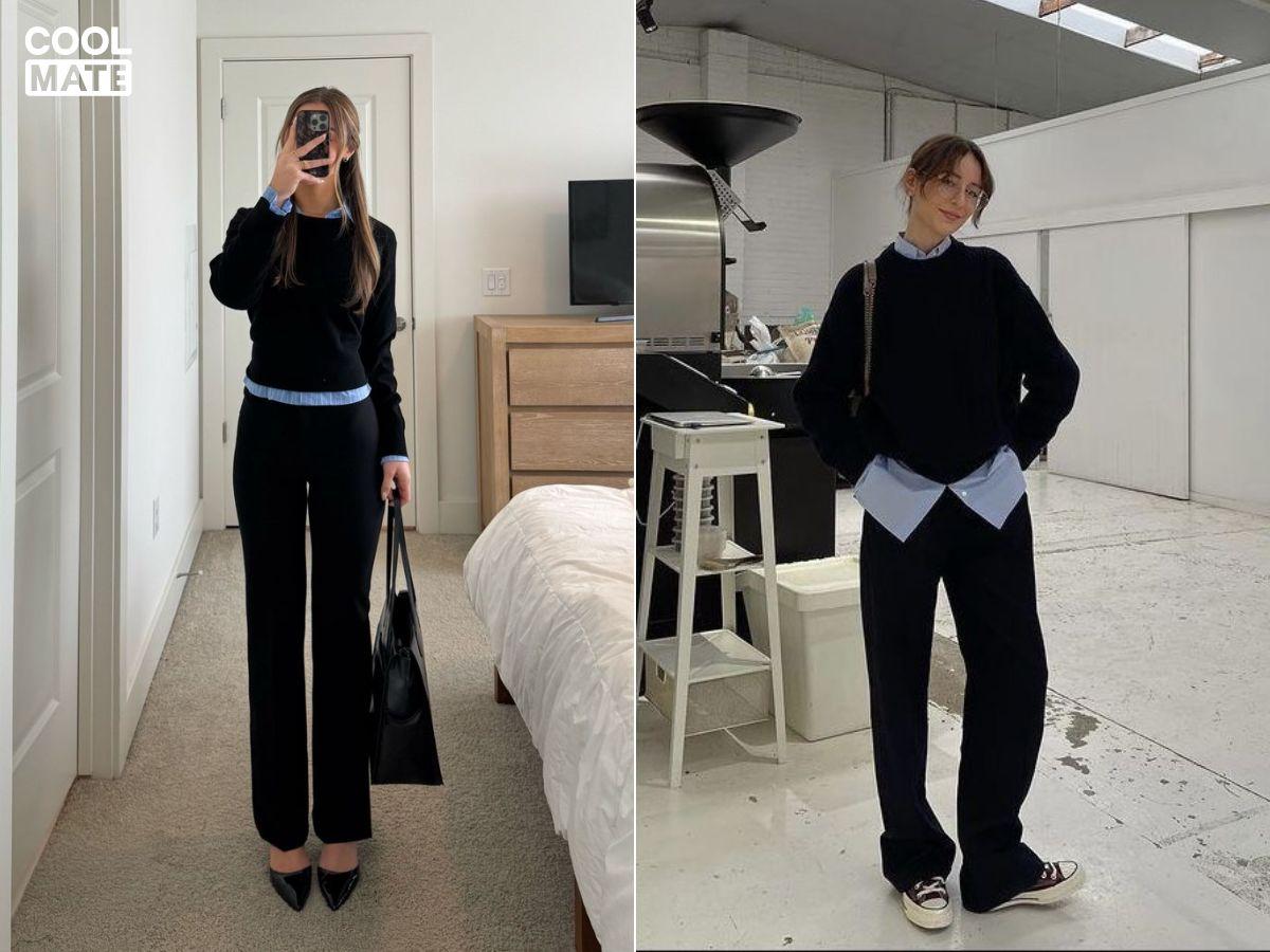 Outfit đi cafe ngày thu đẹp cho nữ cùng áo len và quần jean skinny