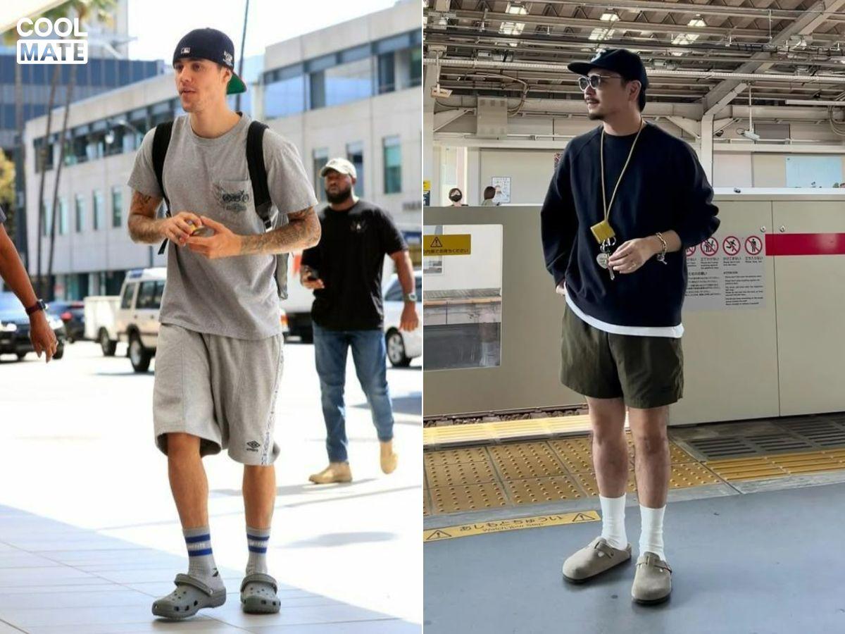 Đi cafe hãy thử phối dép crocs và quần short thoải mái và cá tính nhé