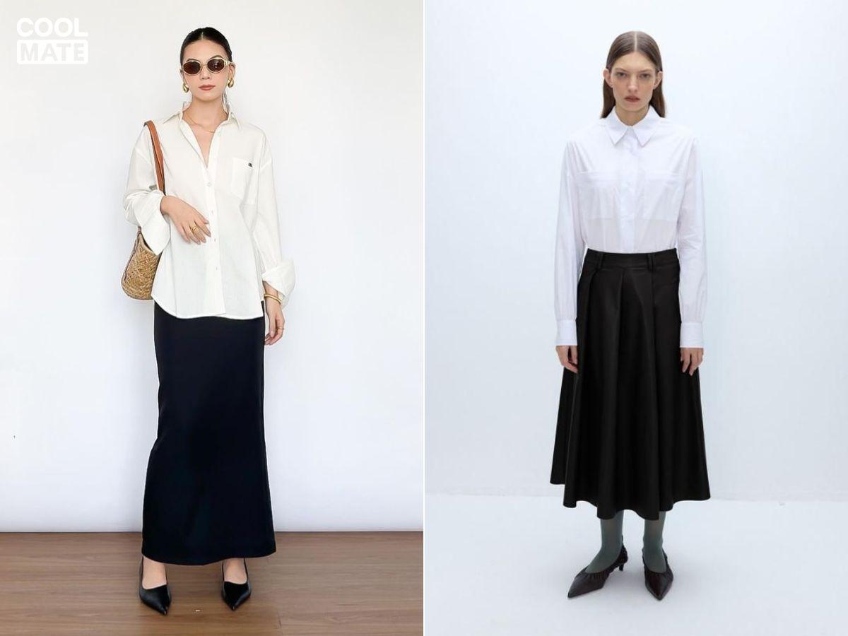 Outfit đẹp với áo sơ mi trắng cho nàng thanh lịch diện đi cafe hẹn hò