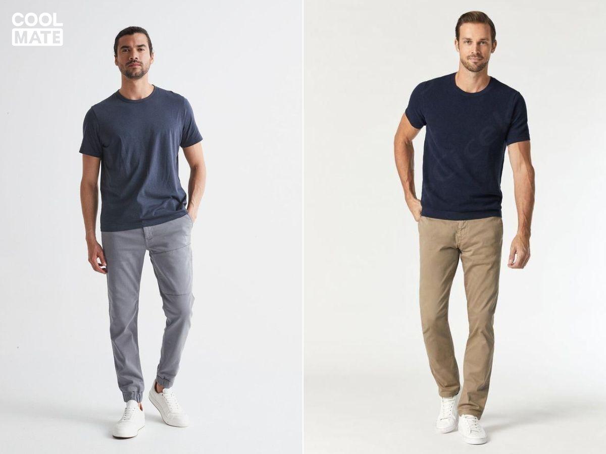 Outfit đi cafe thoải mái cùng áo thun và quần jogger