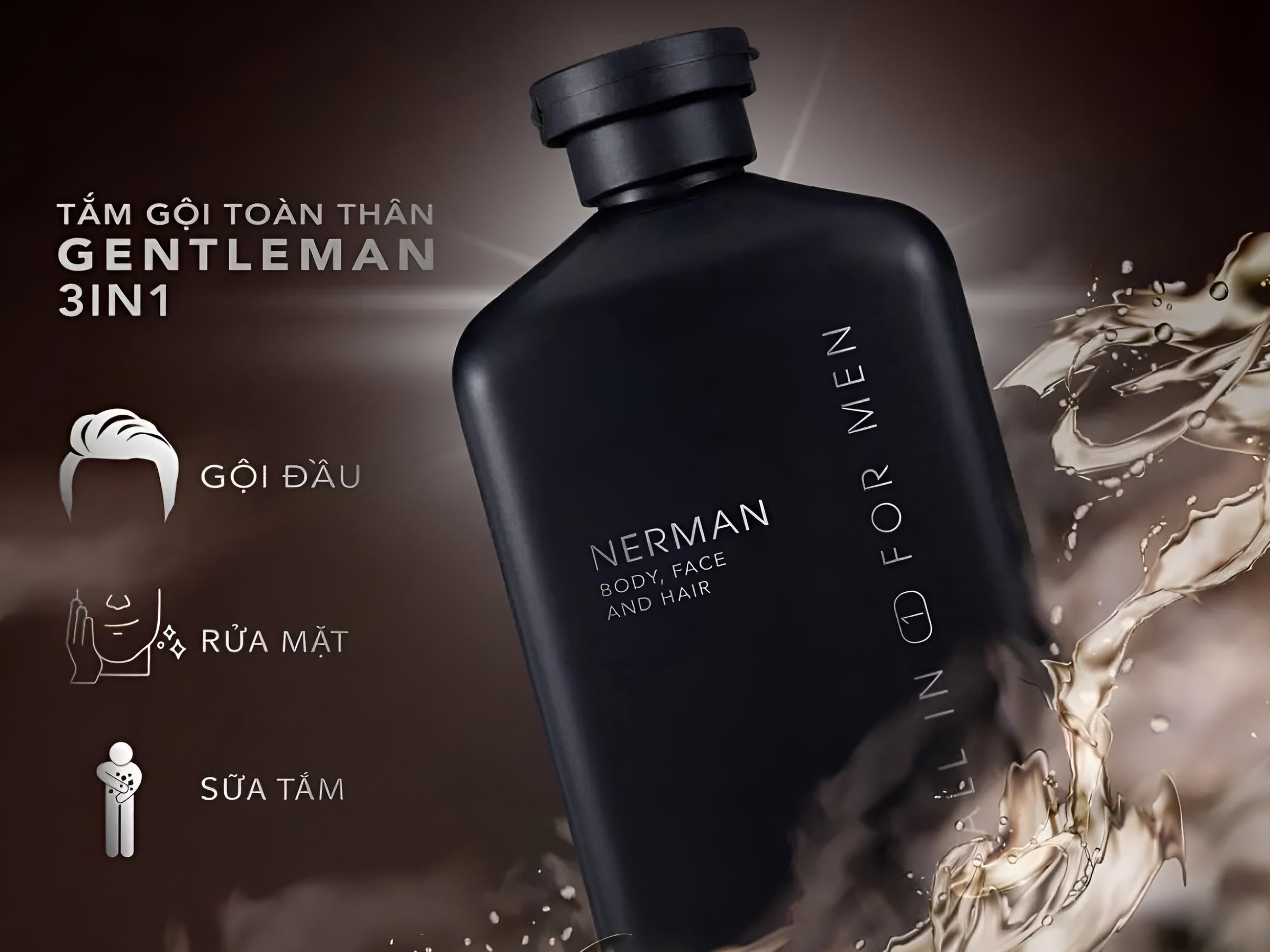 Dầu gội cho nam Nerman Gentleman 3in1 Body, Face and Hair Wash 