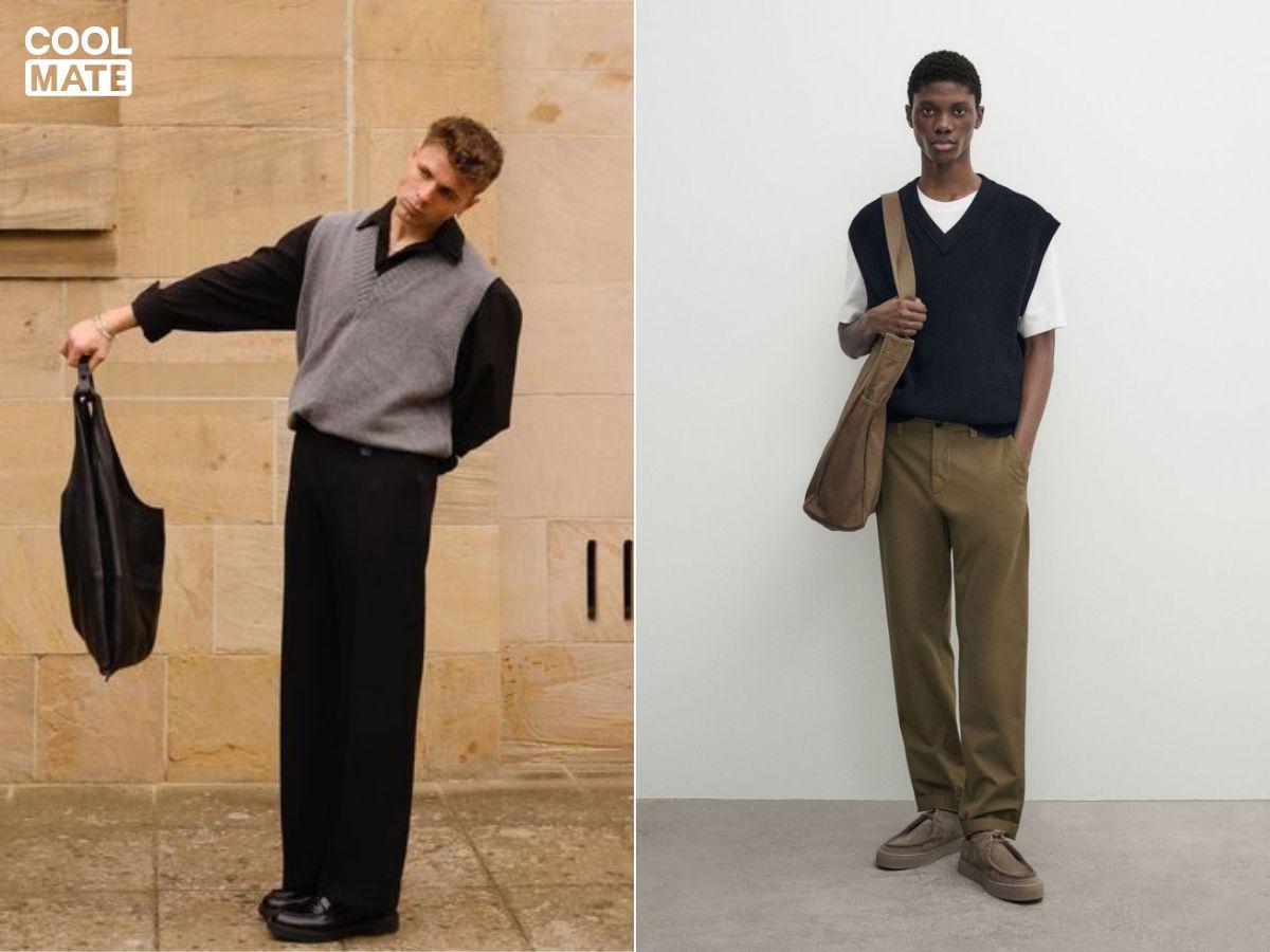 Nên lưu ý rằng so với chinos hay jeans tối màu, khaki có phần bụi bặm và casual hơn, nên cần tinh tế trong việc chọn món phối kèm