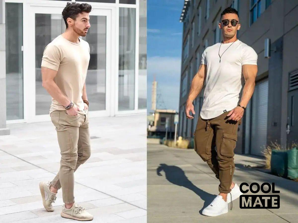 Kết hợp áo phông với quần jogger là một lựa chọn lý tưởng