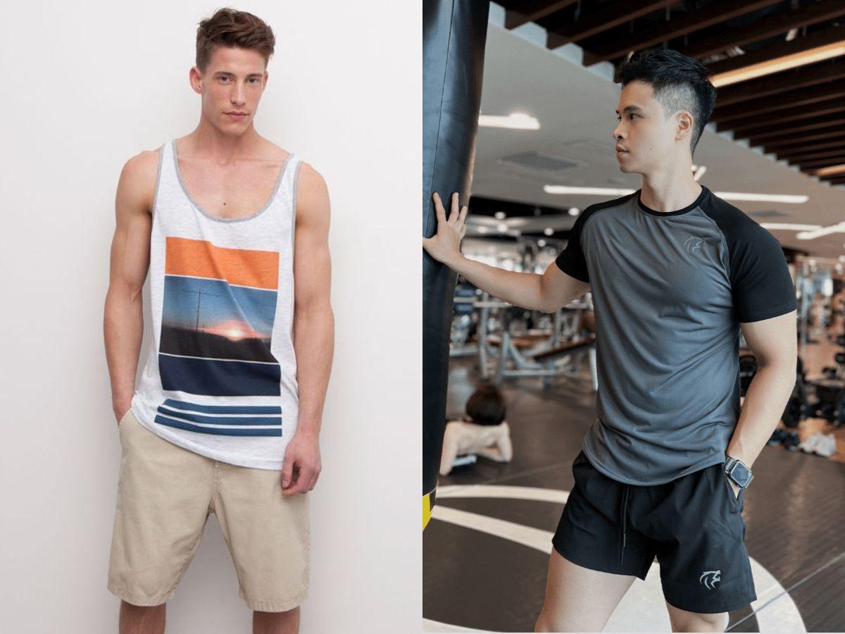 Áo áo tank top, áo thun ngắn tay đều phù hợp cho tập gym