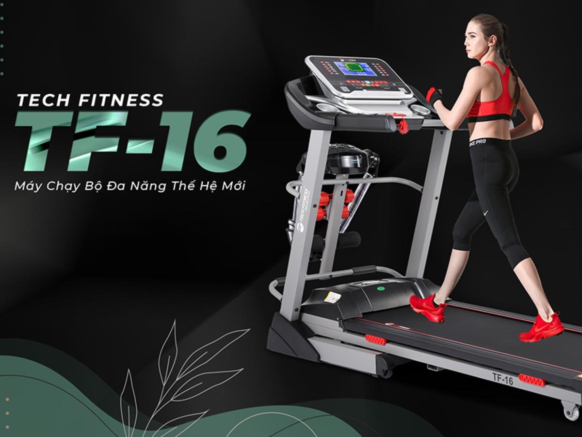 Máy chạy bộ TF-16 hỗ trợ kết nối âm nhạc qua cổng MP3, giúp tăng thêm sự hứng thú khi tập luyện