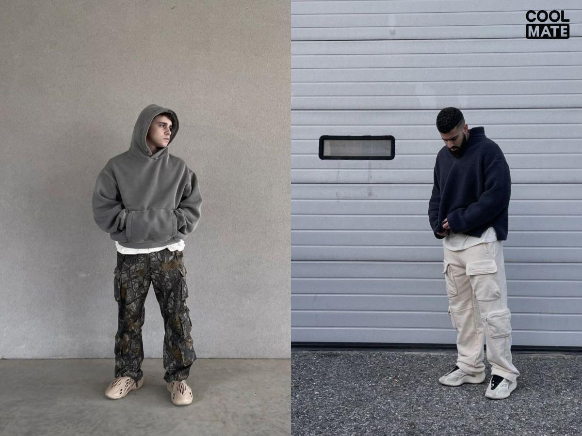 Cách phối áo Hoodie x Yeezy Sneakers năng động