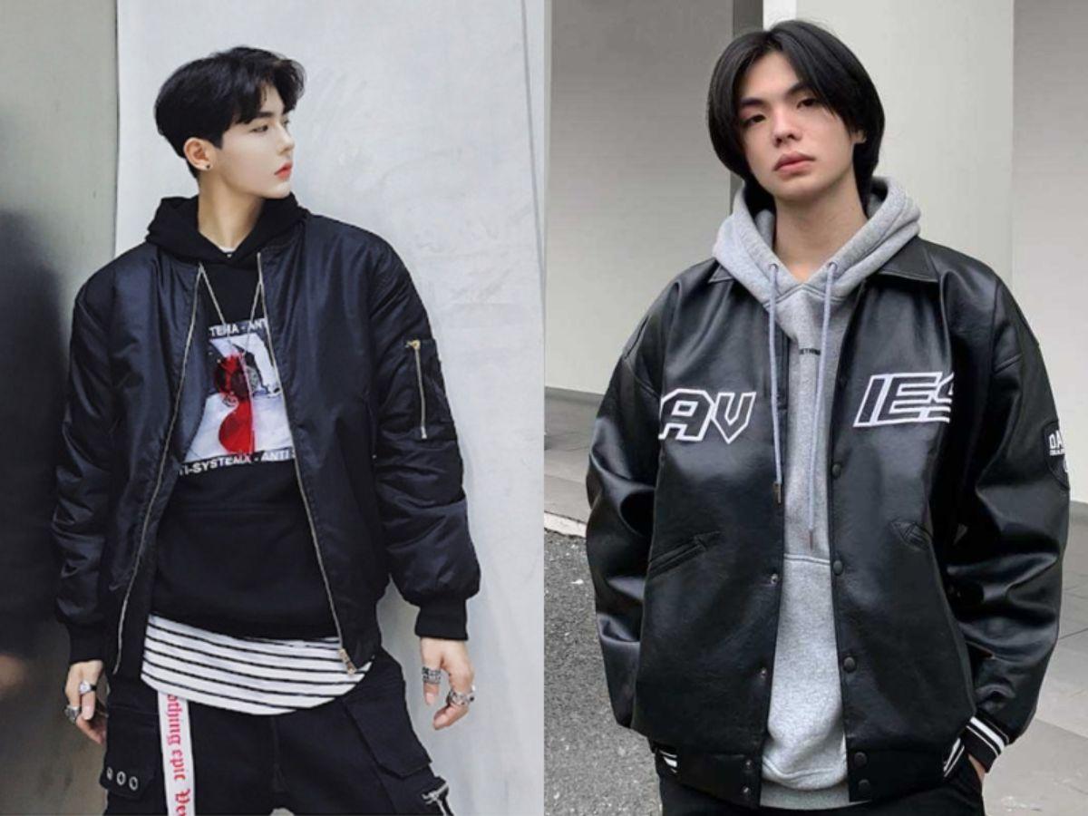 Phối áo khoác đen cùng hoodie trẻ trung, năng động 