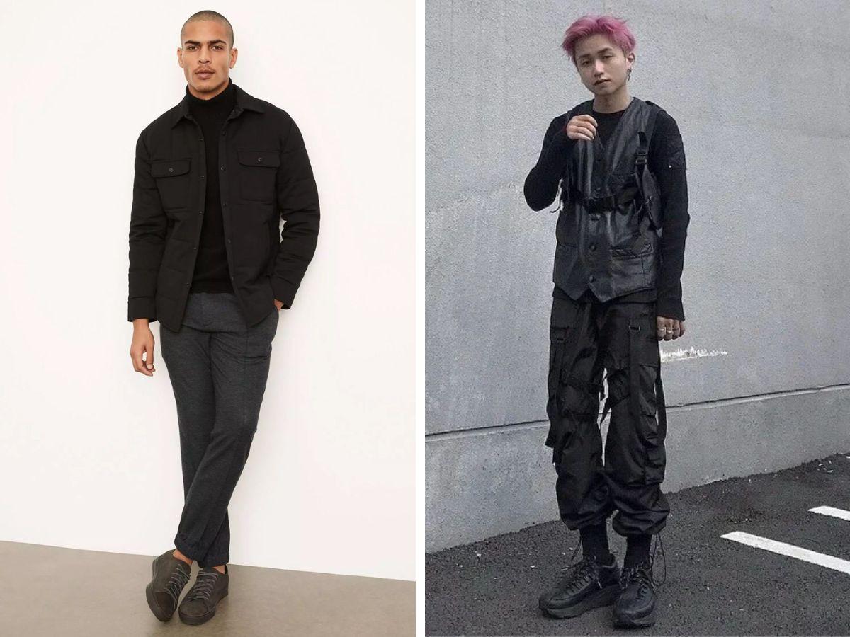 “All in black” với áo khoác đen