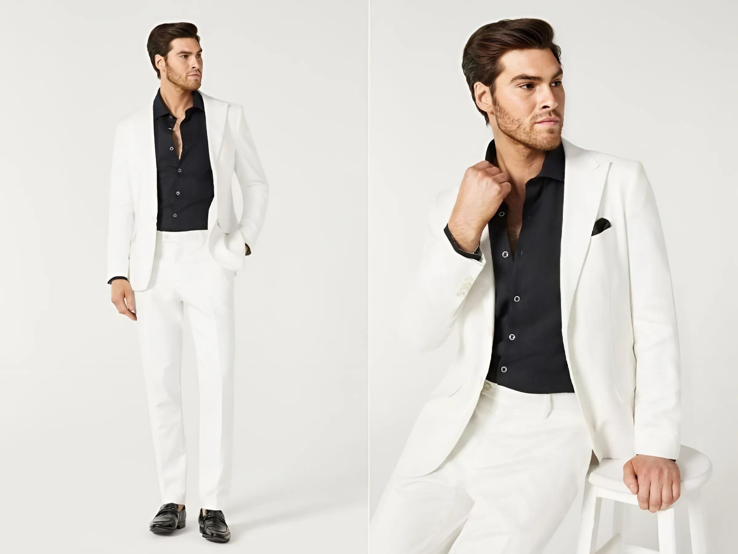 Linh hoạt phối sơ mi linen với suit