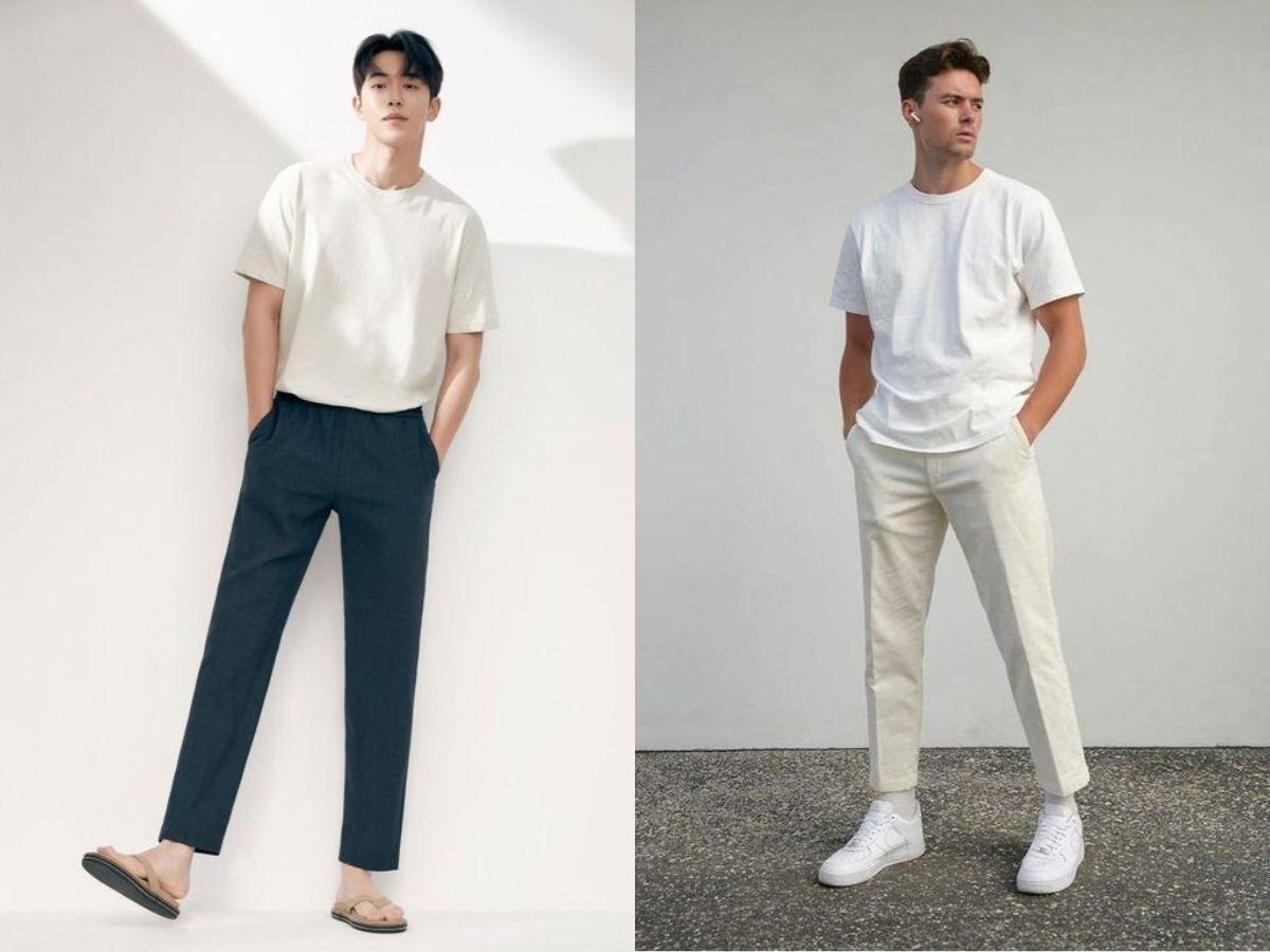 Áo pull phối với quần vải đầy thu hút