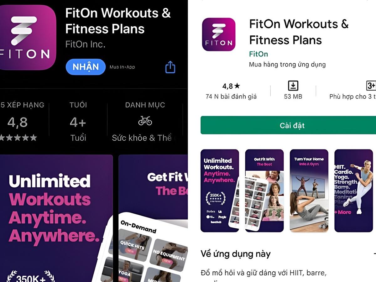 Ứng dụng tập gym tại nhà FitOn