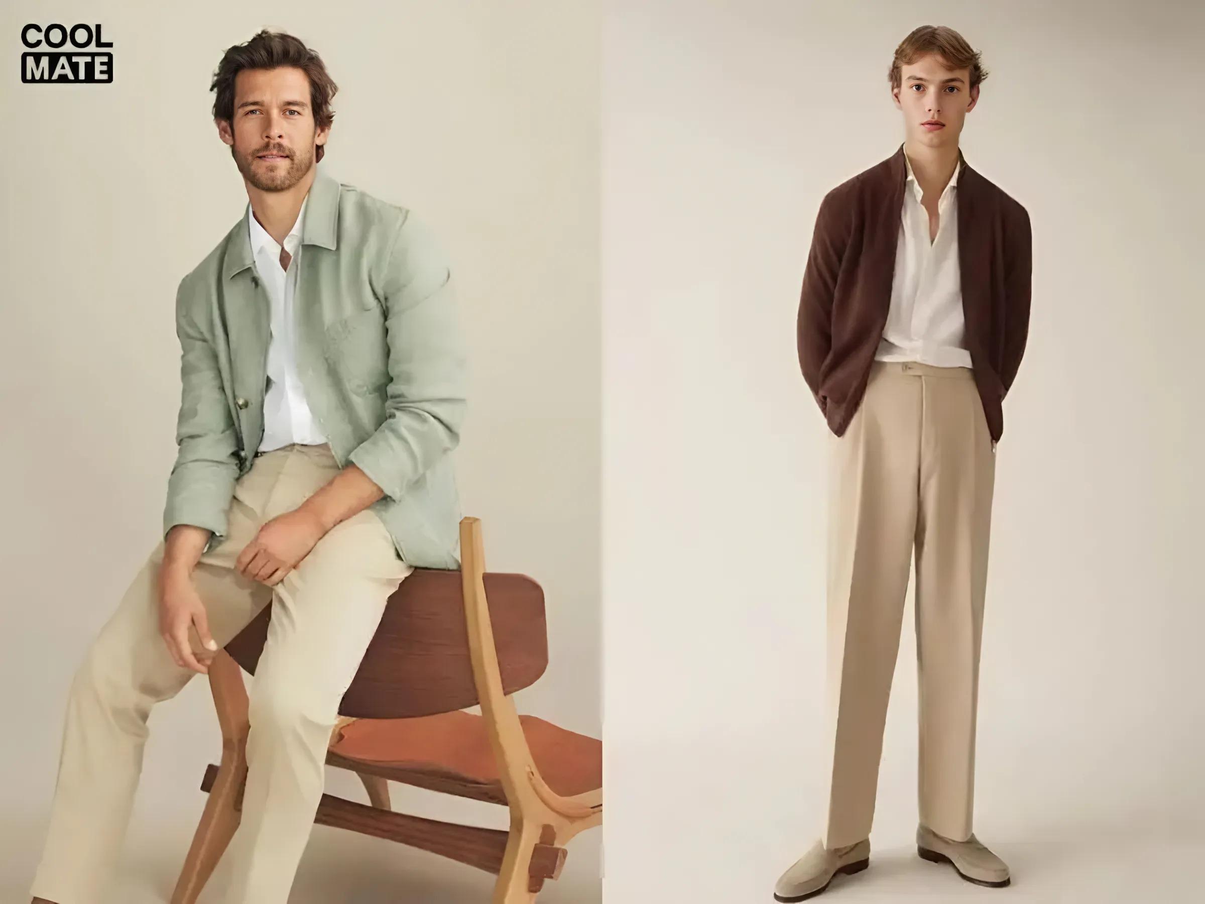 Áo sơ mi linen phù hợp với hầu hết mọi kiểu áo khoác