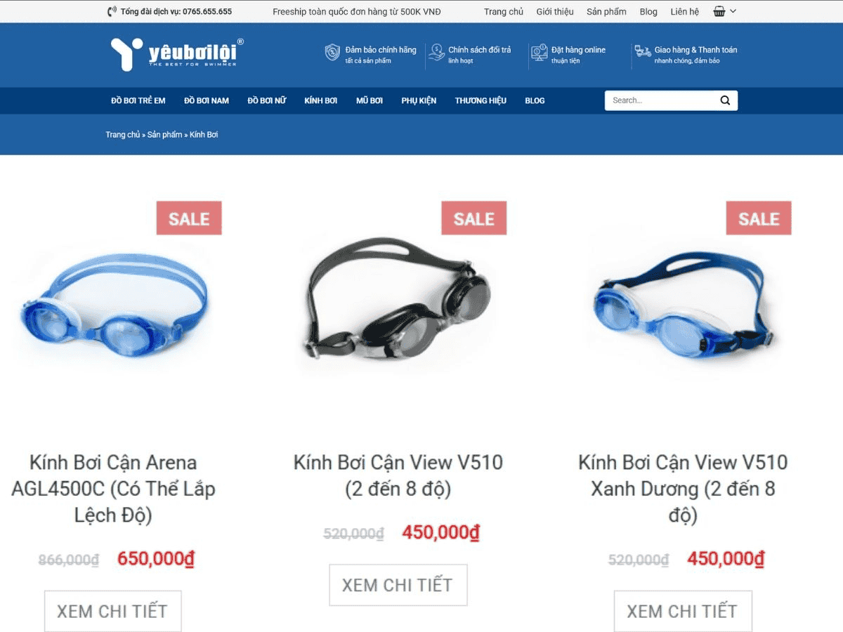 Kinhboi.com địa chỉ mua kính bơi ở Hà Nội uy tín và chất lượng