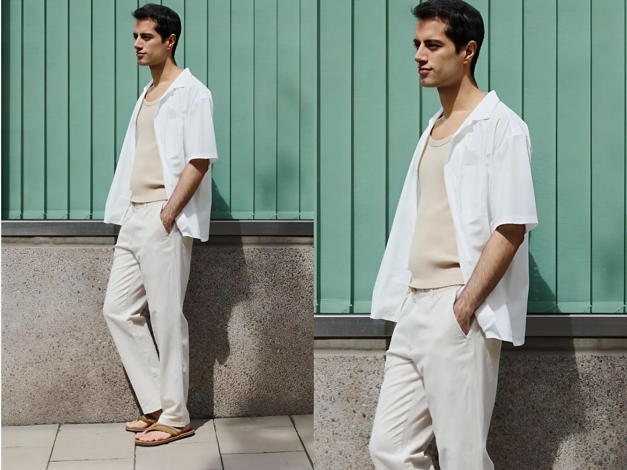 Phóng khoáng với áo sơ mi linen layer cùng áo tanktop