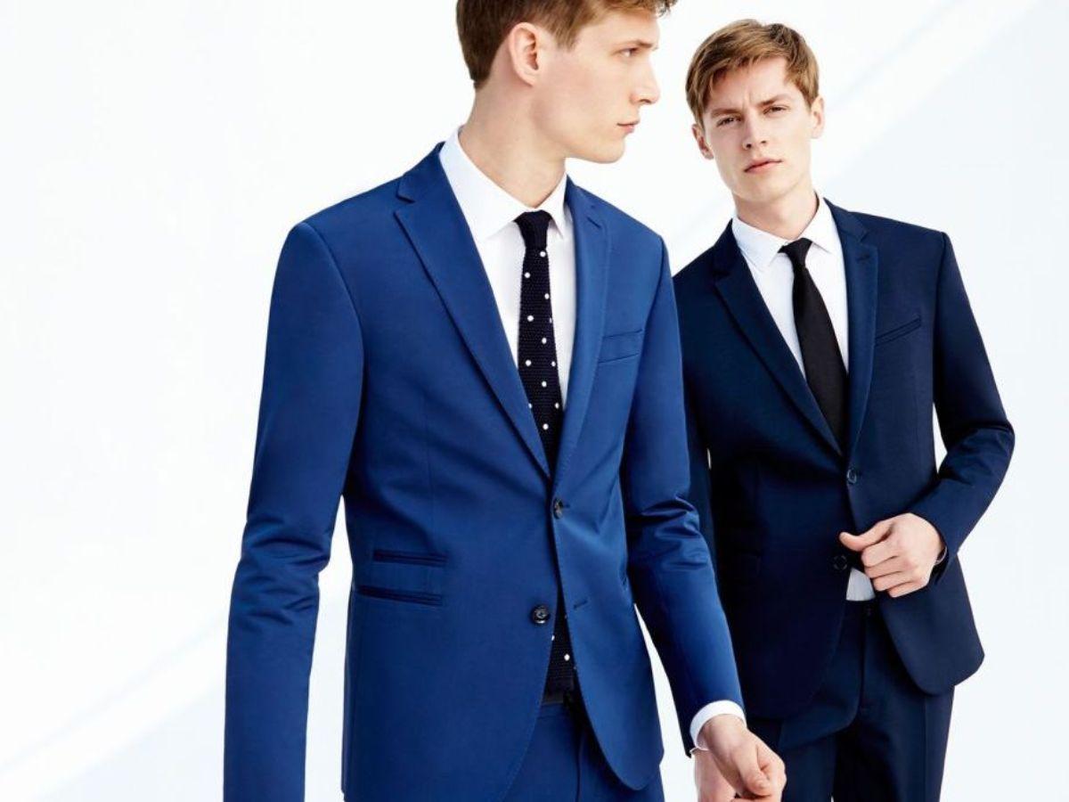 Sơ mi trắng với bộ vest xanh dương