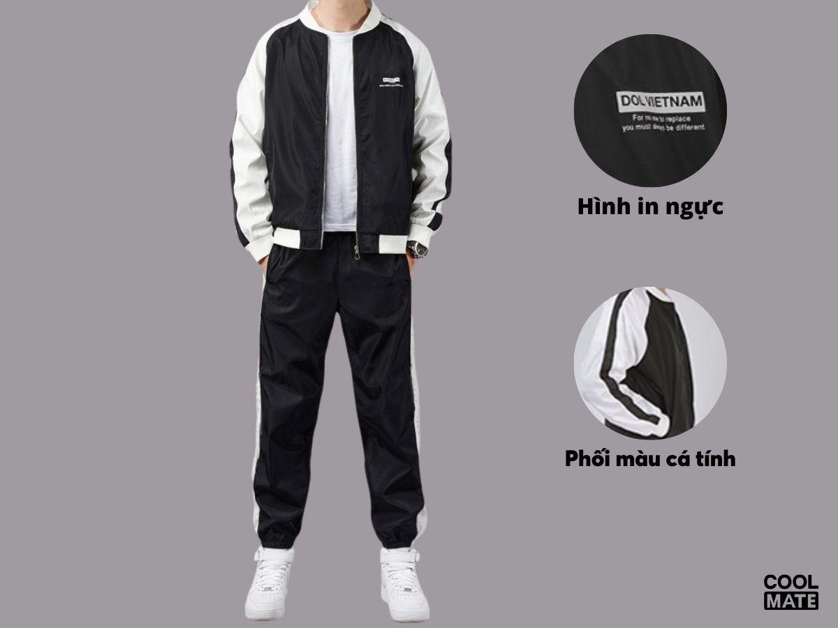 Kết hợp áo khoác thể thao nam với quần jogger