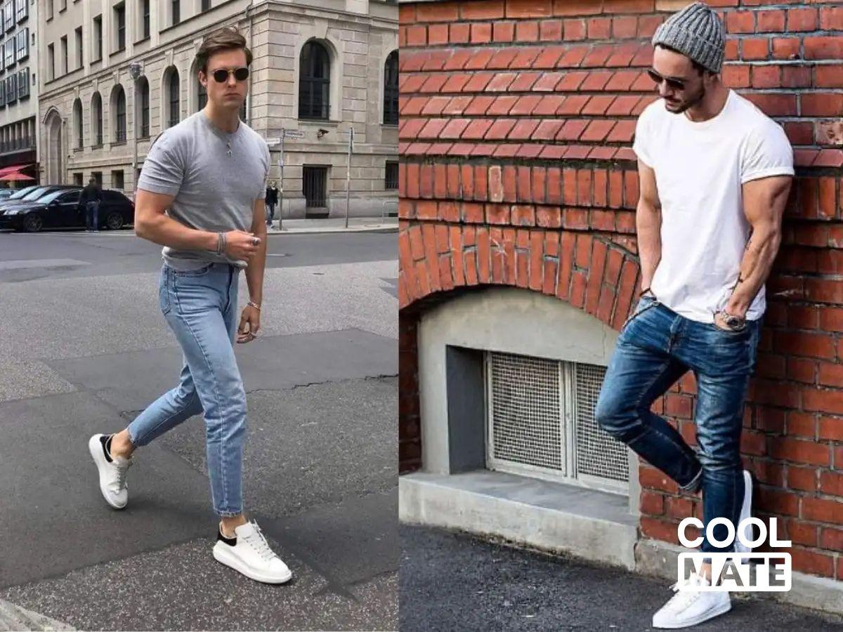 Phối áo phông với quần Jeans