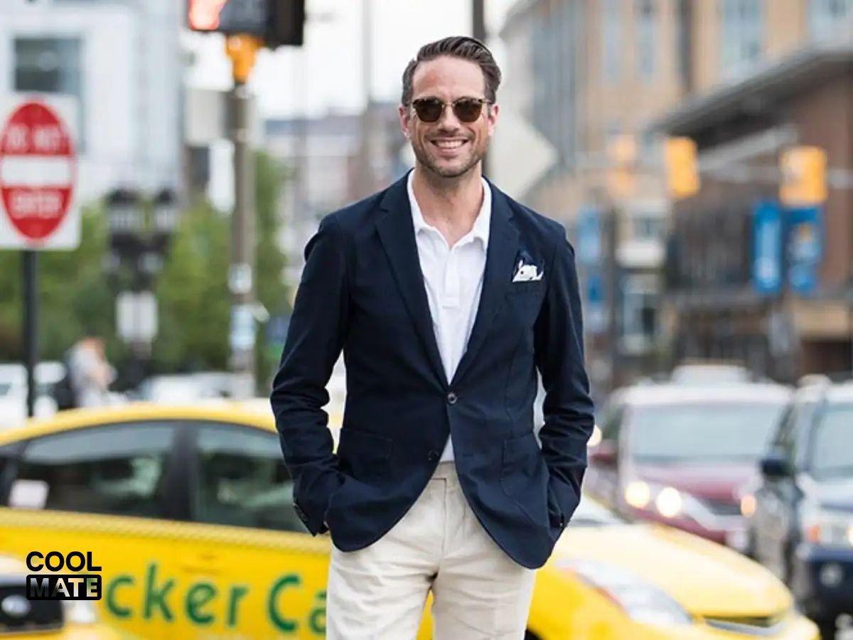 Phối áo polo cùng áo blazer (Nguồn: Internet)