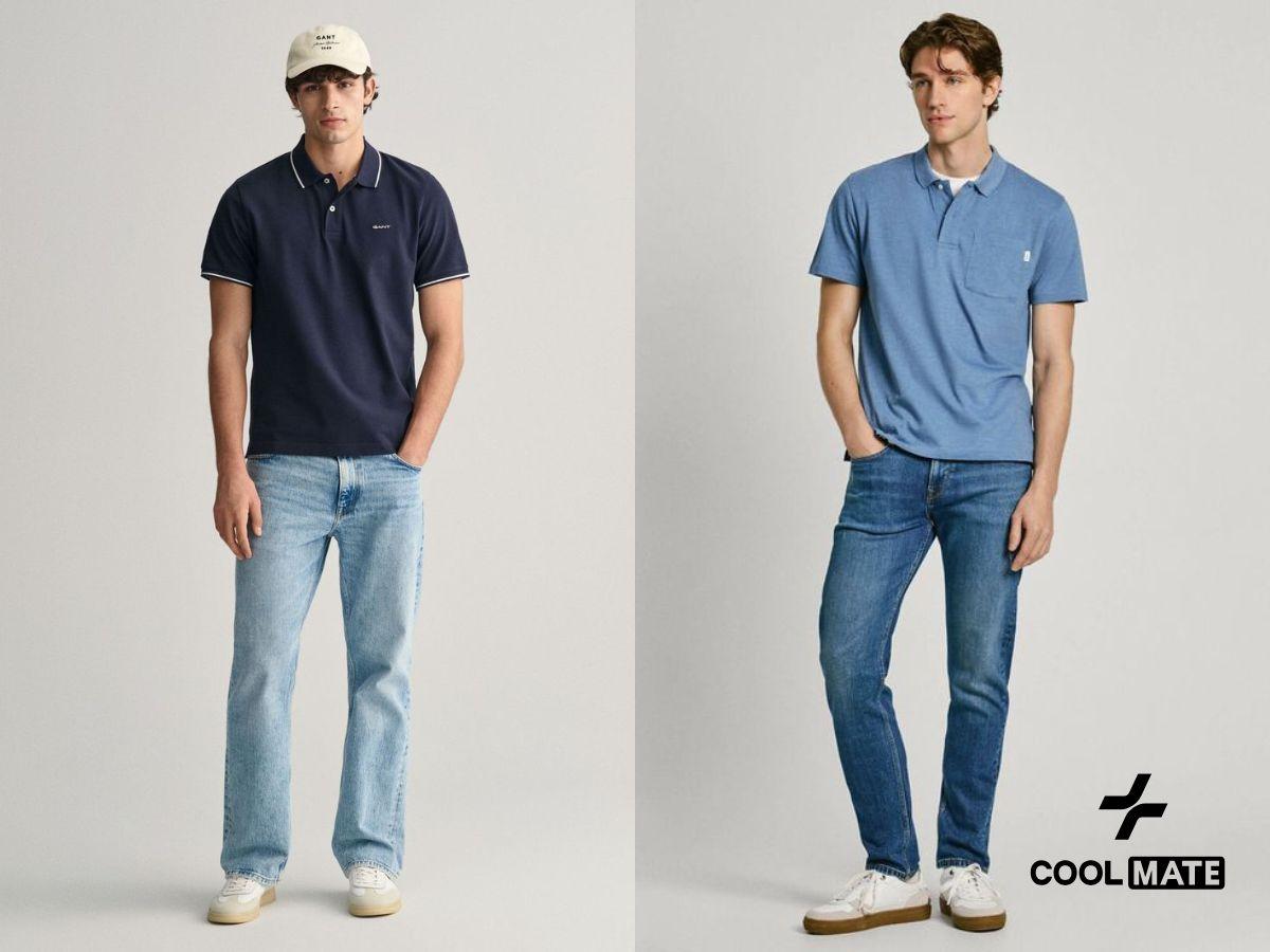 Áo polo nam kết hợp với quần jeans tạo nên vẻ ngoài cool ngầu và cực cuốn hút