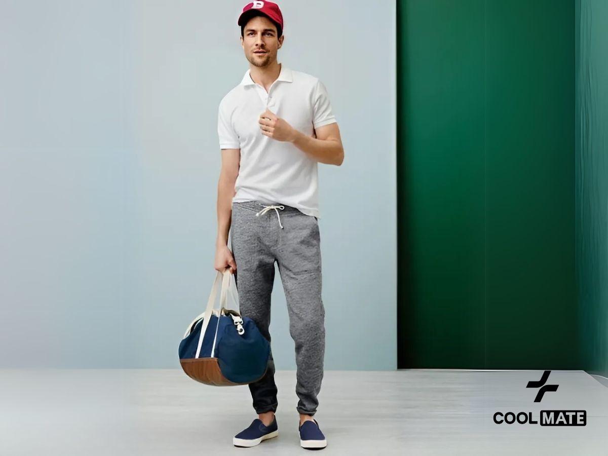 Chàng hoàn toàn có thể diện set áo polo nam và quần jogger quanh năm