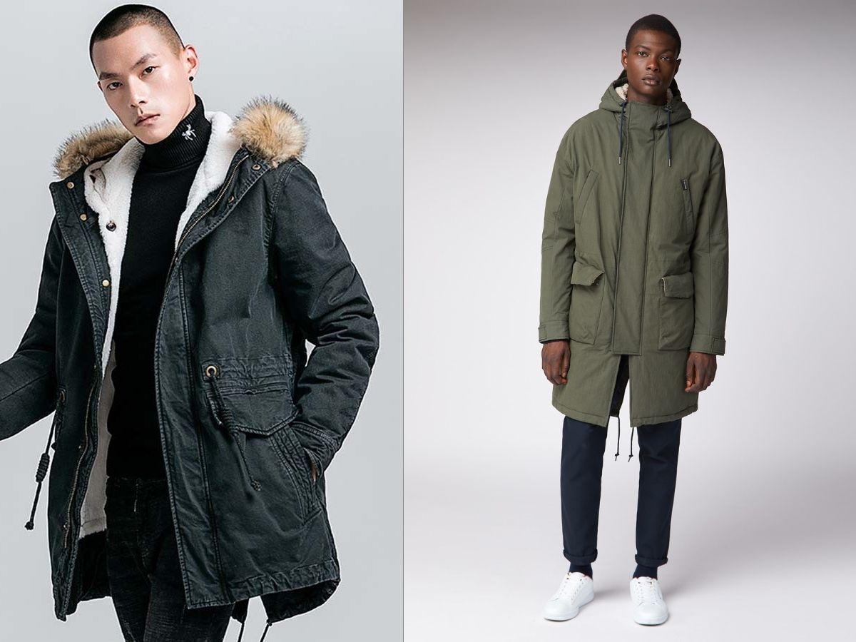 Áo parka đuôi cá thường có phần sau lưng áo dài và xẻ đôi như đuôi cá