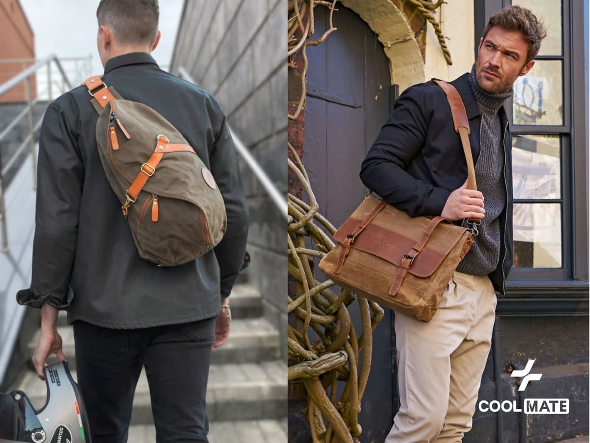 Túi đeo chéo cỡ vừa bằng vải mang kiểu dáng messenger bag và sling bag