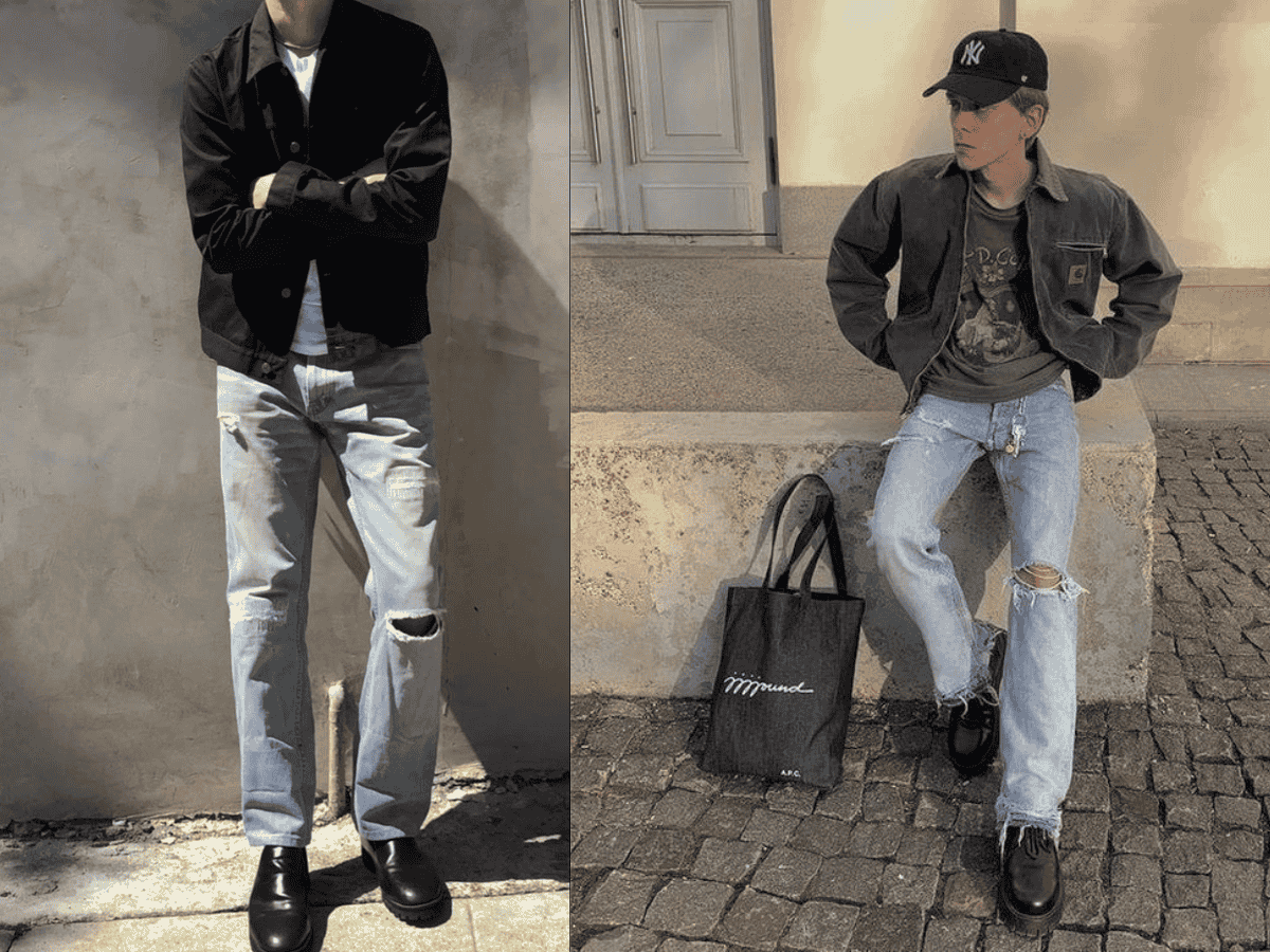 Phong cách phong trần cùng áo khoác denim