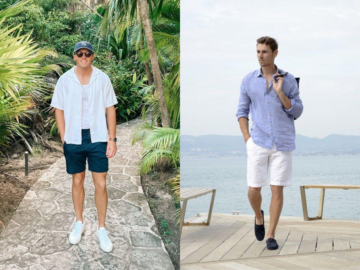 Quần short kết hợp với sơ mi thanh lịch, phù hợp cho dạo phố và du lịch.