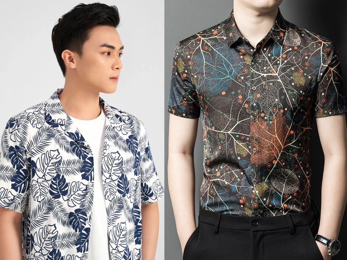 Có nhiều kiểu họa tiết hoa trên áo sơ mi nam