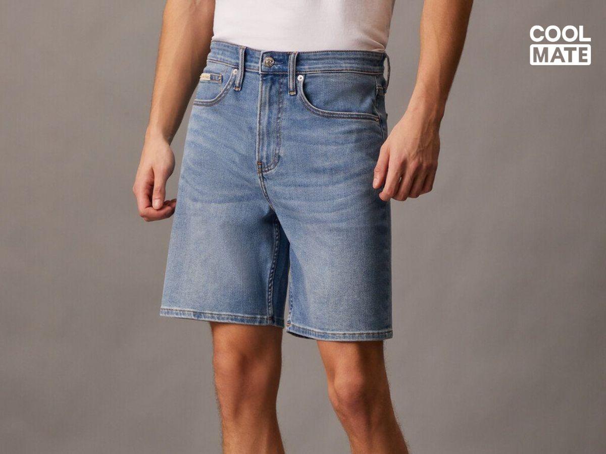 Quần short jean nam hàng hiệu Calvin Klein tối giản