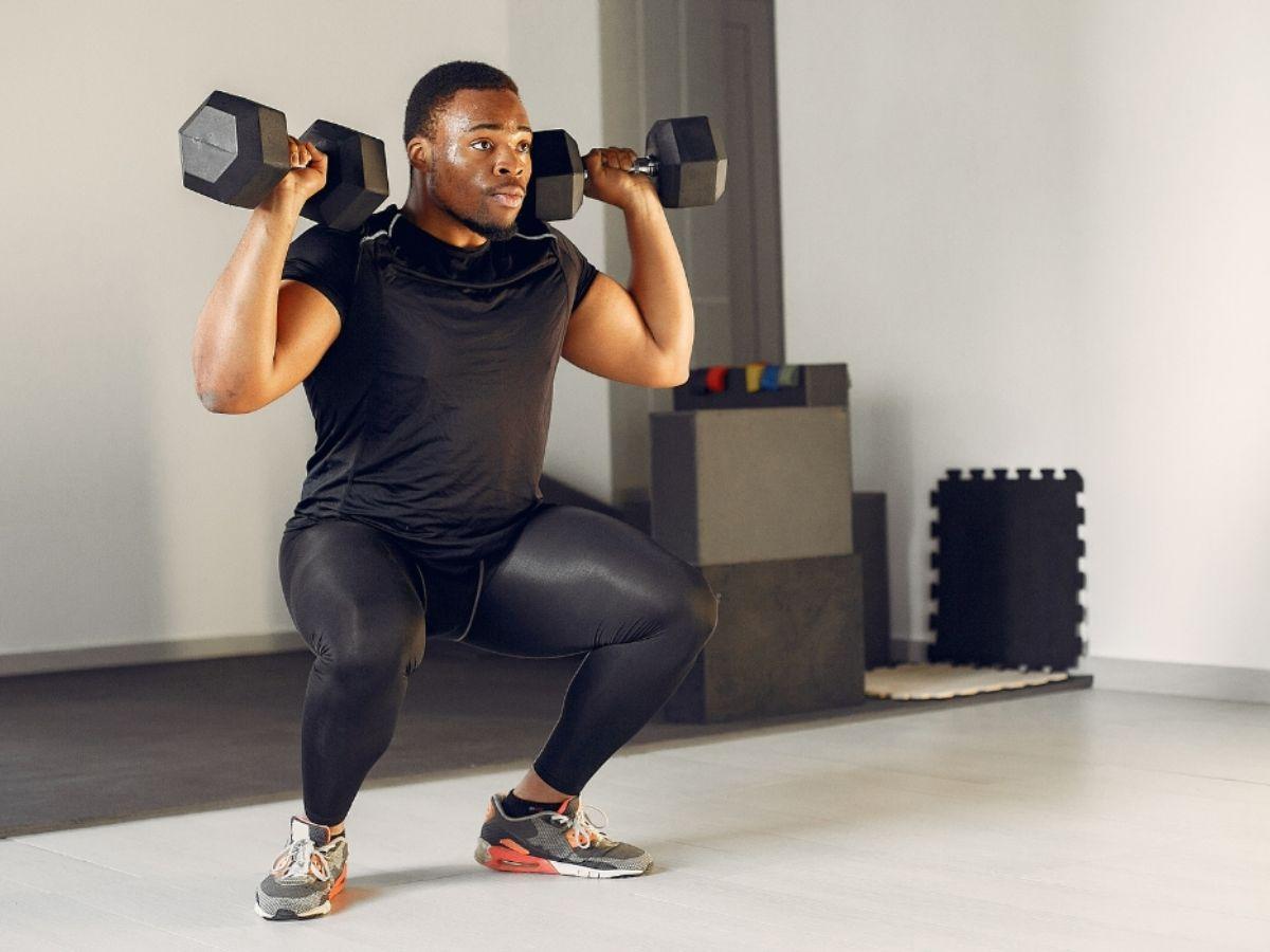 Squat with overhead press