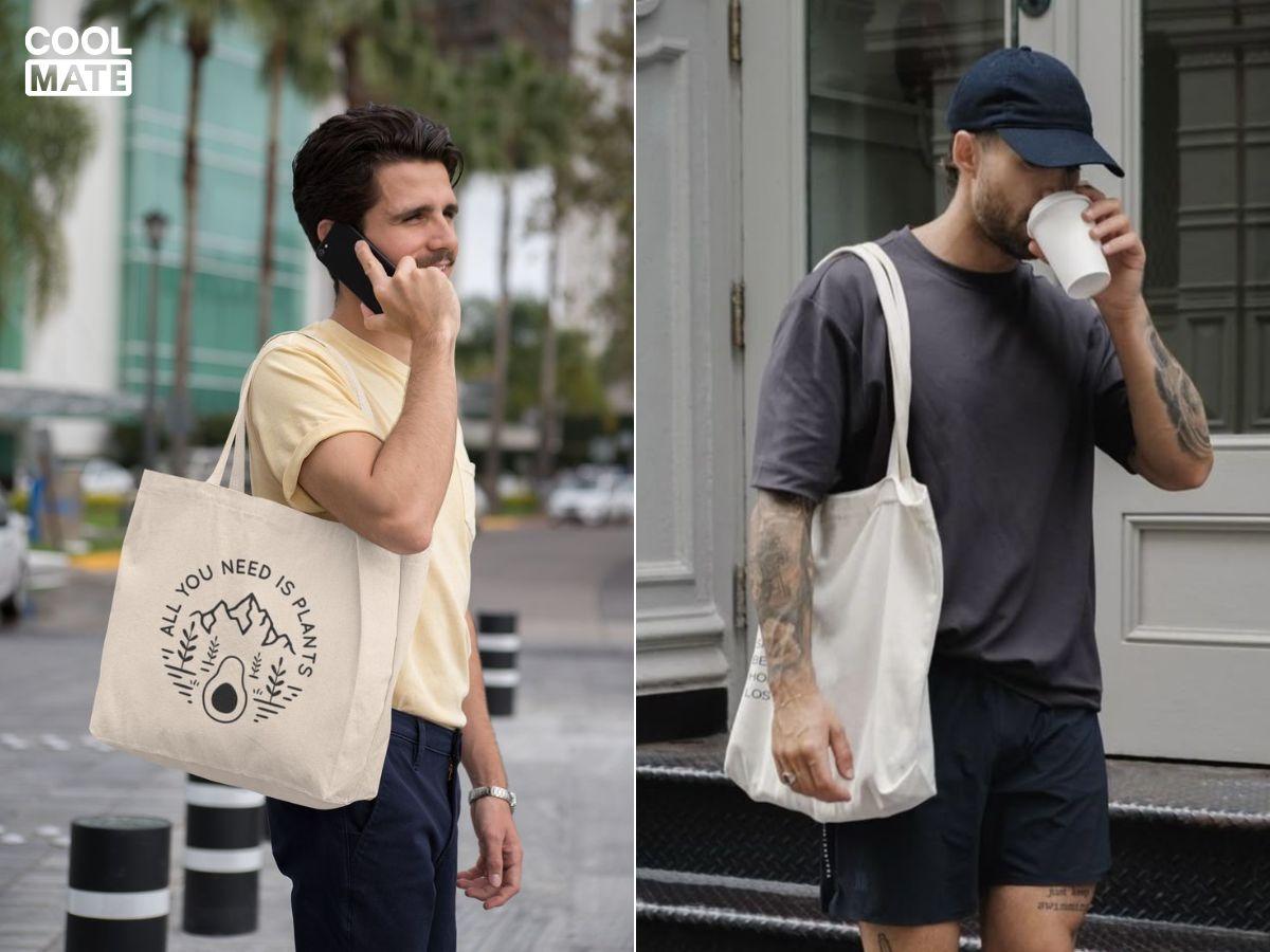 Phối đồ với túi tote chất liệu canvas theo nhiều phong cách khác nhau 