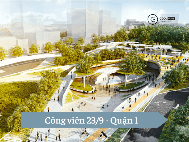 Công viên 23/9 nằm cách chợ Bến Thành khoảng 150m 