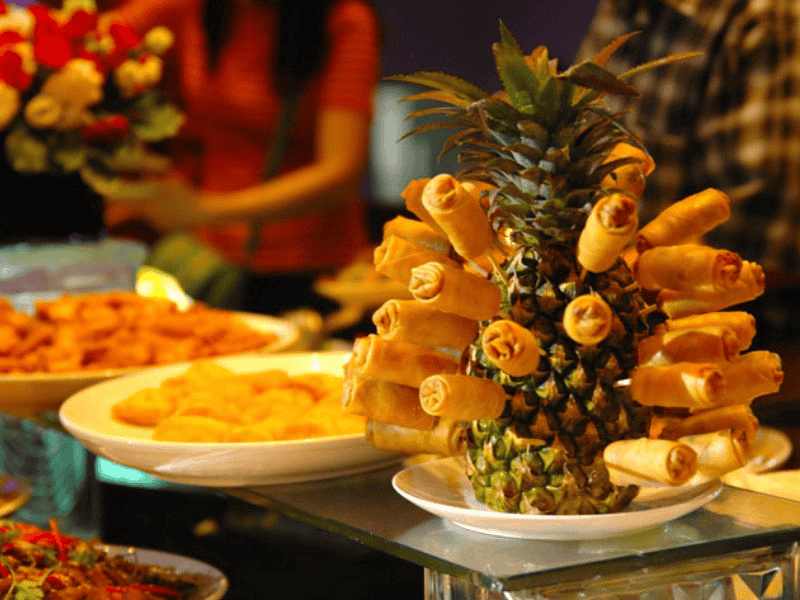 Buffet chay tại nhà hàng tiệc cưới Claris Palace